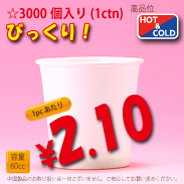 2.5オンス　PLAIN　3,000個入り　HOT&COLD用